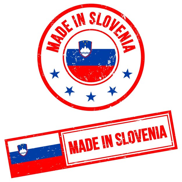 Vettore realizzato in slovenia stamp sign grunge style