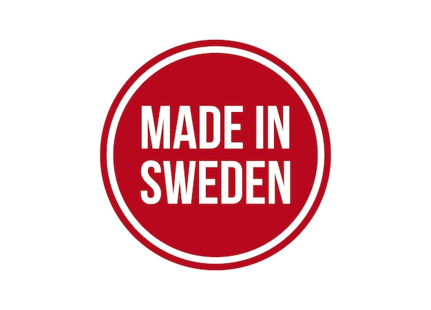 Made in Sweden red vector banner illustration isolated on white background