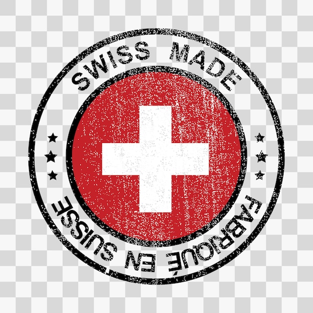 Made in switzerland timbro in stile grunge