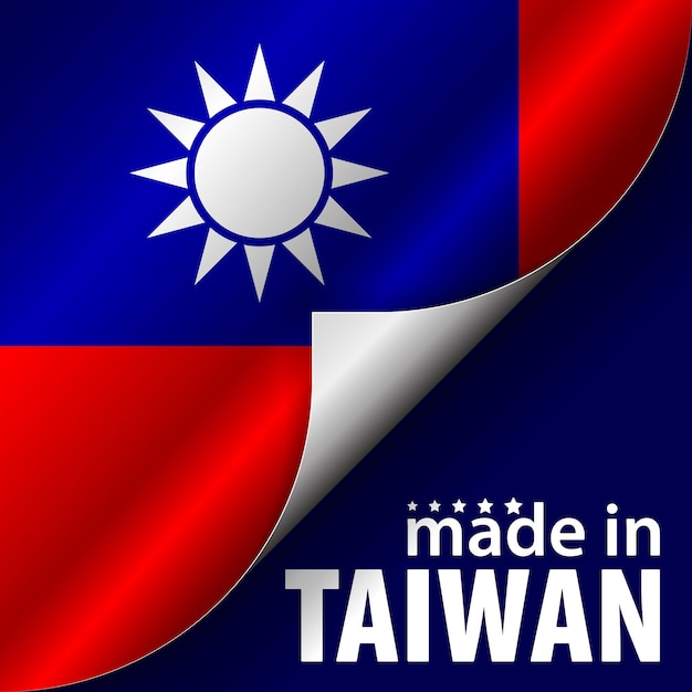 Made in taiwan graphic and label