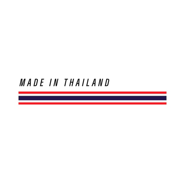 Made in Thailand badge or label with flag isolated