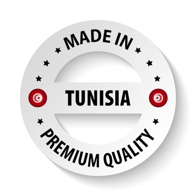 Vector made in tunisia graphic and label