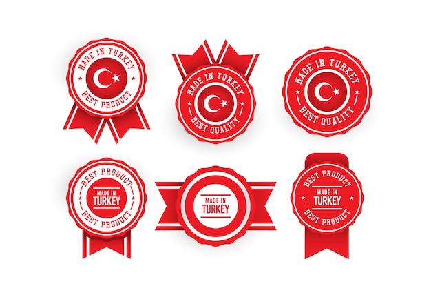 Made in turkey label set template.