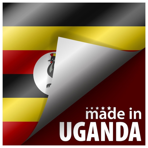 Vettore prodotto in uganda grafica ed etichetta