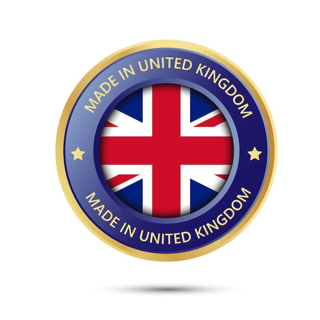 イギリス製のベクトルのロゴイギリス製の旗のロゴデザイン