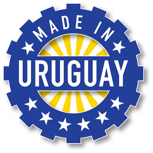 Made in Uruguay flag color stamp. Vector illustration