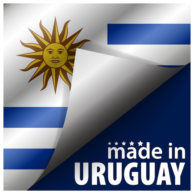 Vector made in uruguay graphic and label