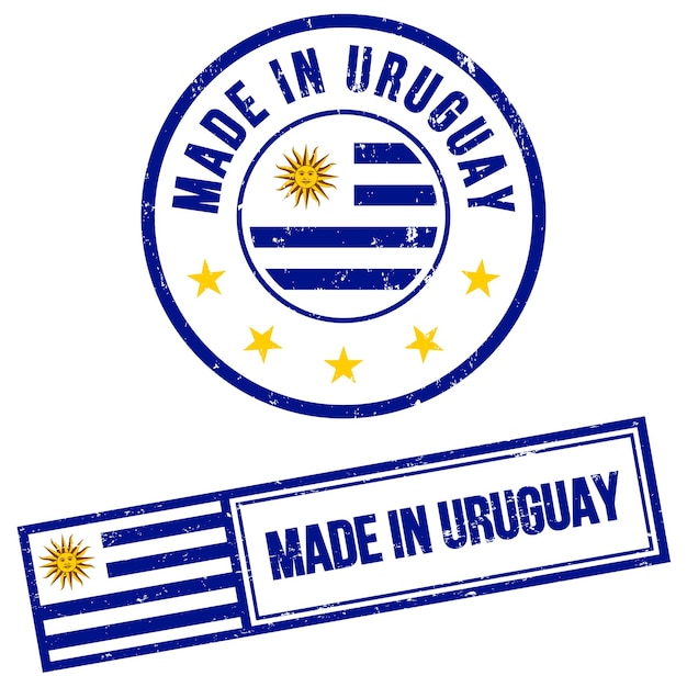 Made in Uruguay Rubber Stamp Sign Grunge Style