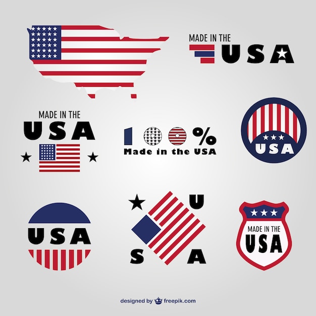 Vector made in usa badges set