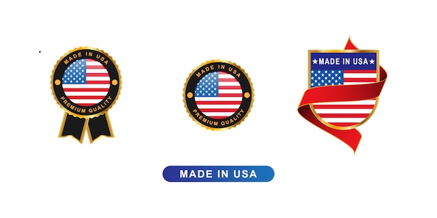 Made in usa bagde and emblem