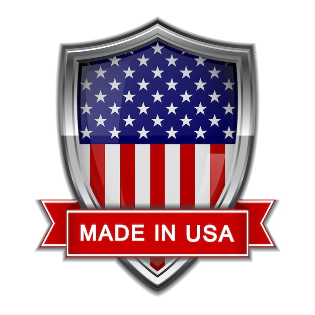 Vector made in usa. glossy label