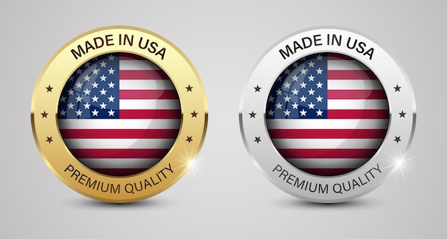 Vector made in usa graphics and labels set some elements of impact for the use you want to make of it