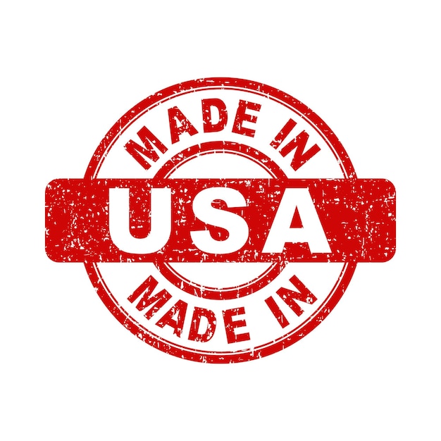 Made in USA red stamp Vector illustration on white background