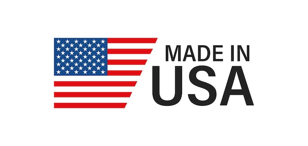 Made in USA Sign with America flag elements vector design isolated