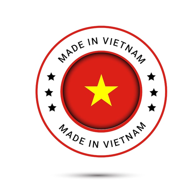 Etichetta rotonda made in vietnam logo moderno realizzato in vietnam