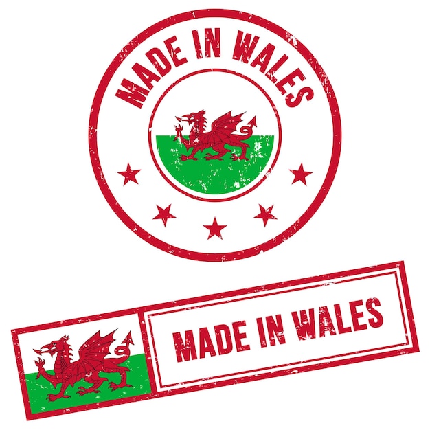 Vector made in wales stamp sign grunge style