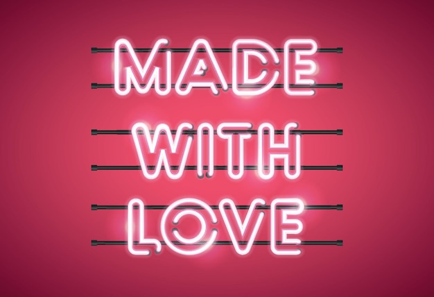 Made with Love Valentine's Day glowing neon sign