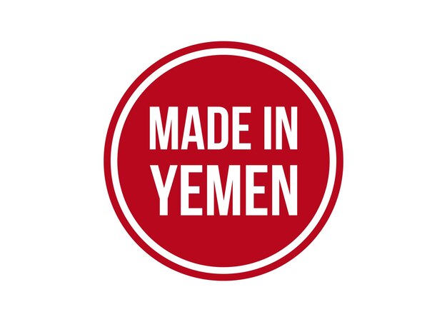 Made in Yemen red vector banner illustration isolated on white background