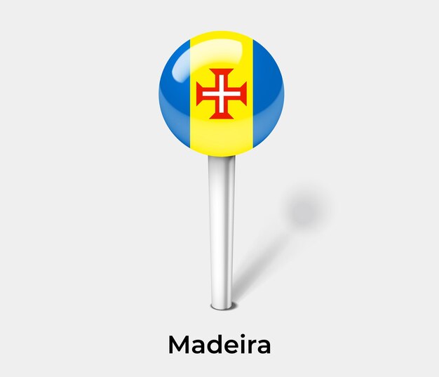 Madeira push pin voor kaart vectorillustratie