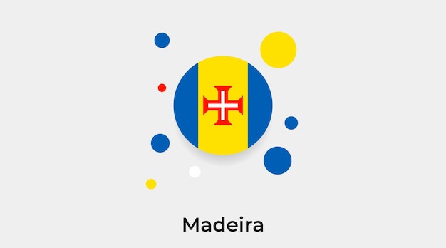 Madeira vlag zeepbel cirkel ronde vorm pictogram vectorillustratie