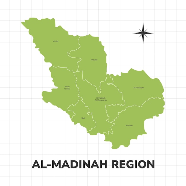 Madina Region map illustration Map of the region in Saudi Arabia