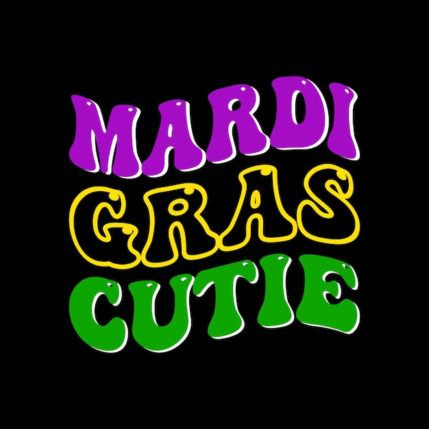 Madri Gras t-shirt design, vector kleurrijke mardi gras festival met belettering