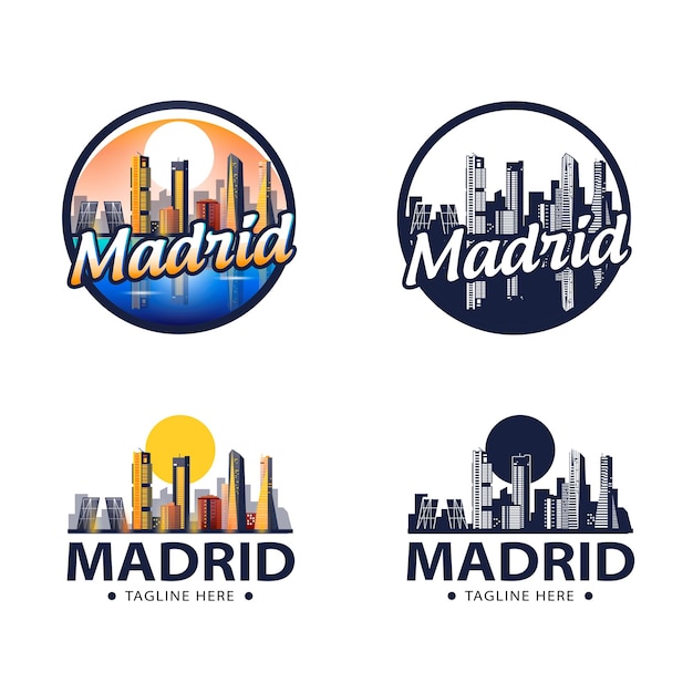 Vector madrid stadslogo met skyline