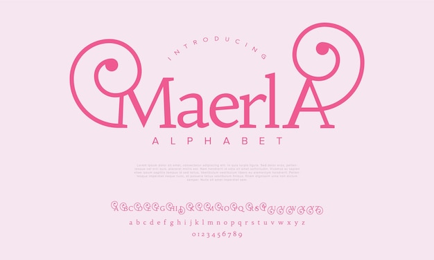 Maerla premium luxury elegant alphabet letters and numbers Elegant wedding typography classic serif