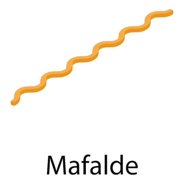 Vector mafalde pasta icon isometric of mafalde pasta vector icon for web design isolated on white background