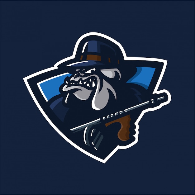 Maffia bulldog sport gaming mascotte logo sjabloon