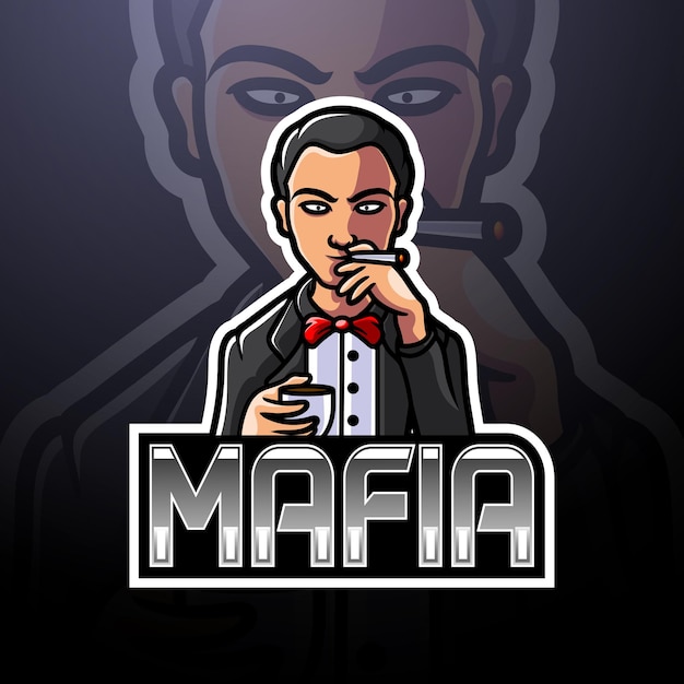 Mafia esport logo mascotte ontwerp