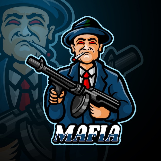 Mafia mascot esport logo design