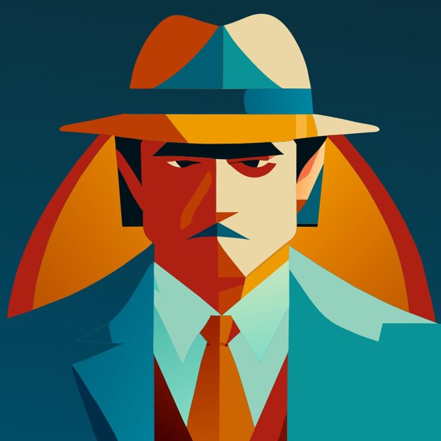 mafia minimalist character cartoon mafia vector mafia vector illustration