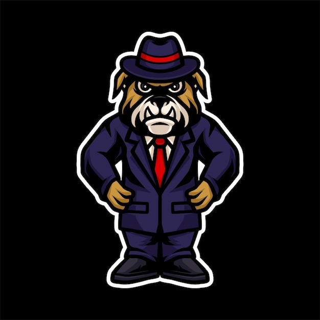 Mafia pitbull mascotte esports logo vector