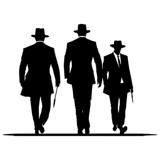 Premium Vector | Mafia silhouette vector detective silhouette vector ...