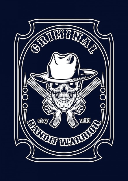 Vettore illustrazione del cranio della mafia per t-shirt