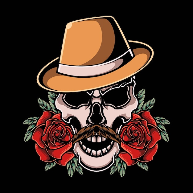 mafia skull illustration