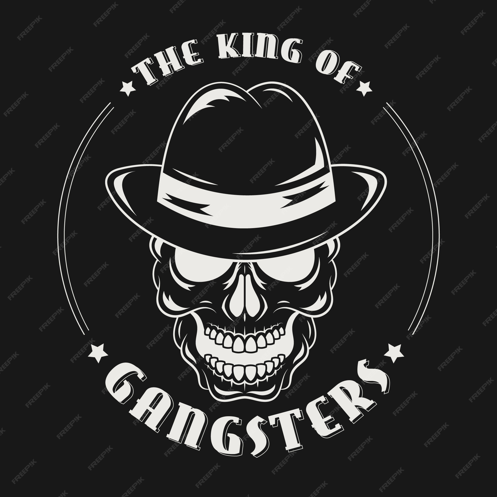 Premium Vector | Mafia skull logo character with hat