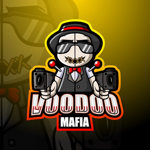 Illustrazione di mafia voodoo mascot esport