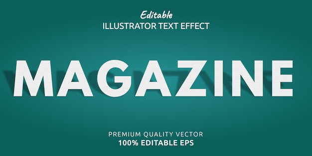 Vector magazine editable text effect