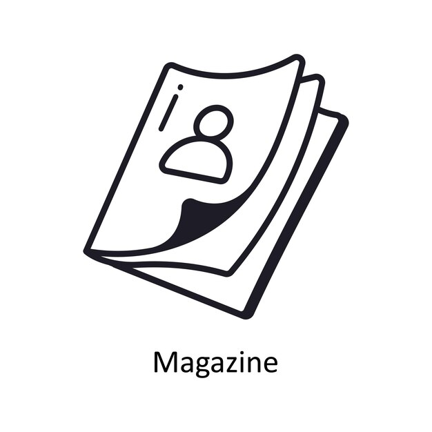 Vector magazine outline doodle design illustration symbol on white background eps 10 file