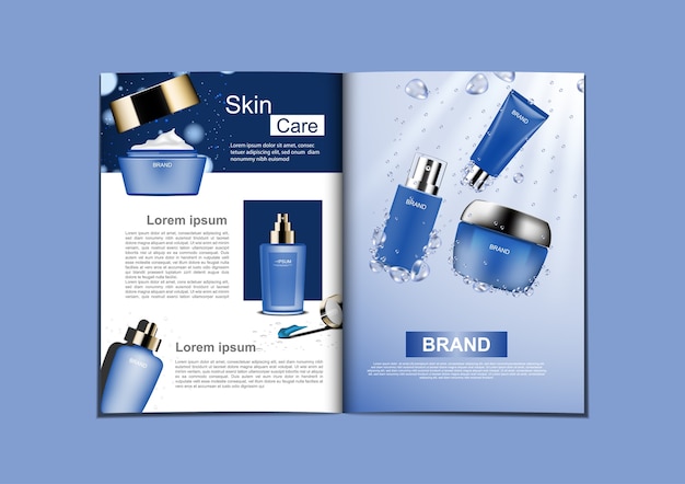 Vector magazine of skin care products