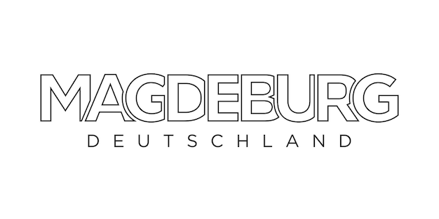 Magdeburg Deutschland 현대적이고 독창적인 벡터 일러스트레이션 디자인