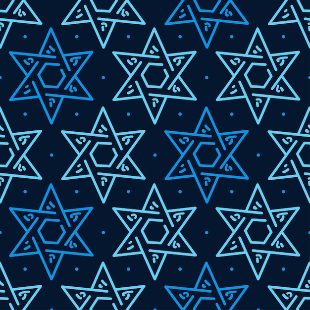 Vector magen david star seamless jewish israeli symbol pattern for hanukkah