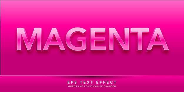 magenta 3d editable text effect