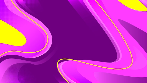 Пурпурный абстрактный фон с акцентом желтых линий