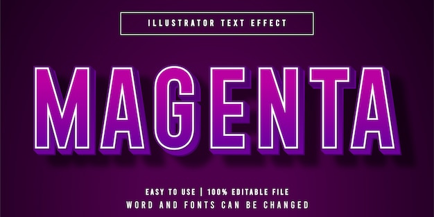 Magenta bewerkbare teksteffect lettertypestijlen