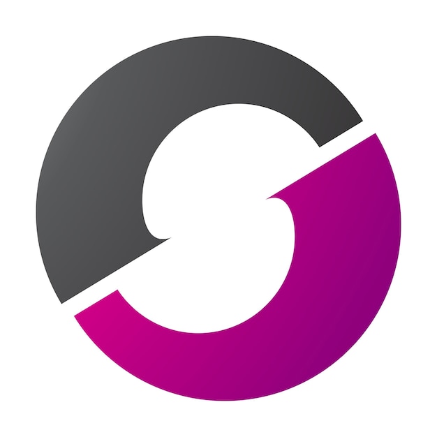 Magenta and Black Letter O Icon with an S Shape in the Middle
