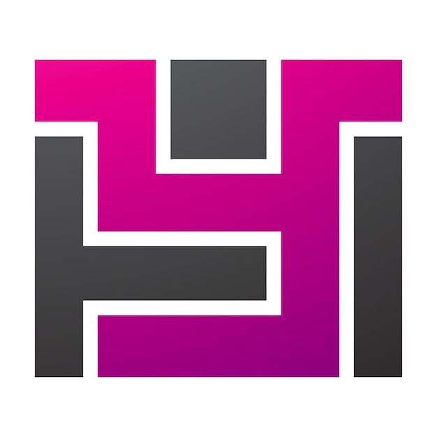 Magenta and Black Rectangle Shaped Letter Y Icon