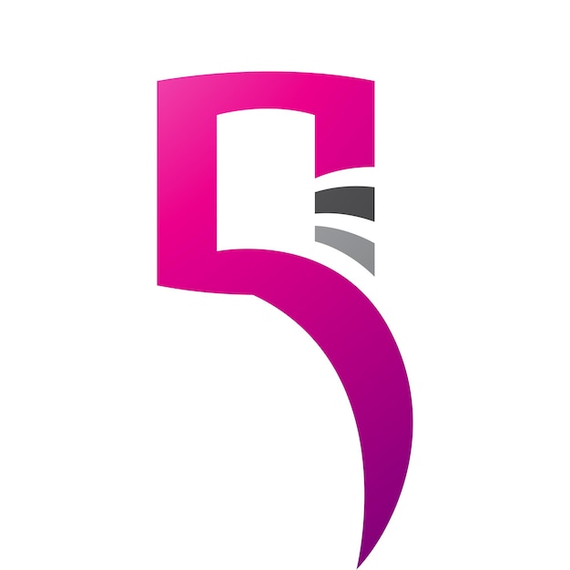 Vector magenta and black square shaped letter q icon